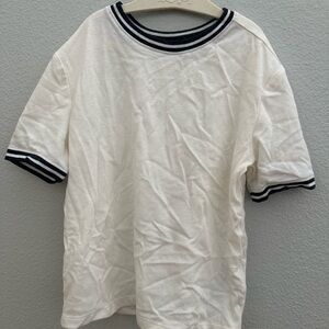 Old Navy White Tee with Black Trim